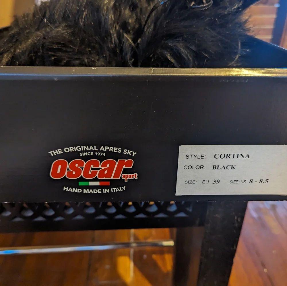 Oscar sport Italian cortina black fur boots - Picture 3 of 9